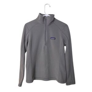 Patagonia Womens 100% Recycled Polyester Gray Fleece Quarter-Zip Pullover Size S